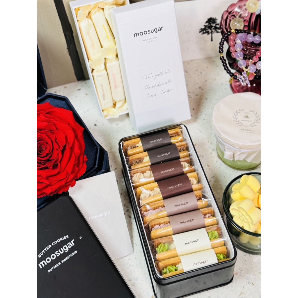 2026 สินค้าใหม่ mousugar Nougat ของที่ระลึก White Take-off Sandwich Biscuit Afternoon Tea Crispy Gif