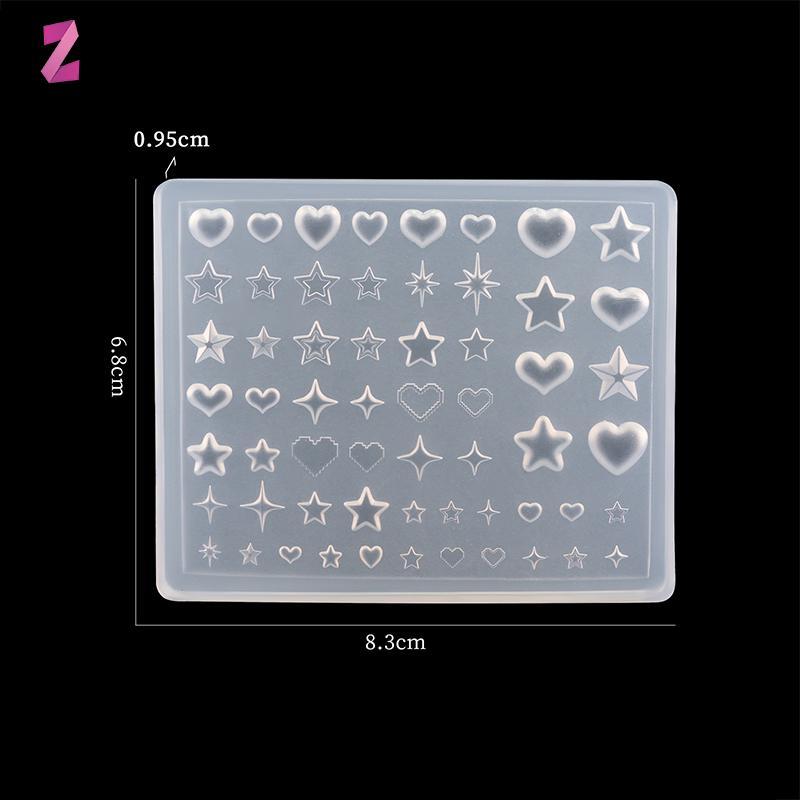 Null Starburst Star Heart Bow Tie แมงกะพรุนเปลือกดอกไม้เกล็ดหิมะ Bowknot Nail Art อุปกรณ์เสริมซิลิโคนแกะสลักแม่พิมพ์ Mould แม่แบบ null