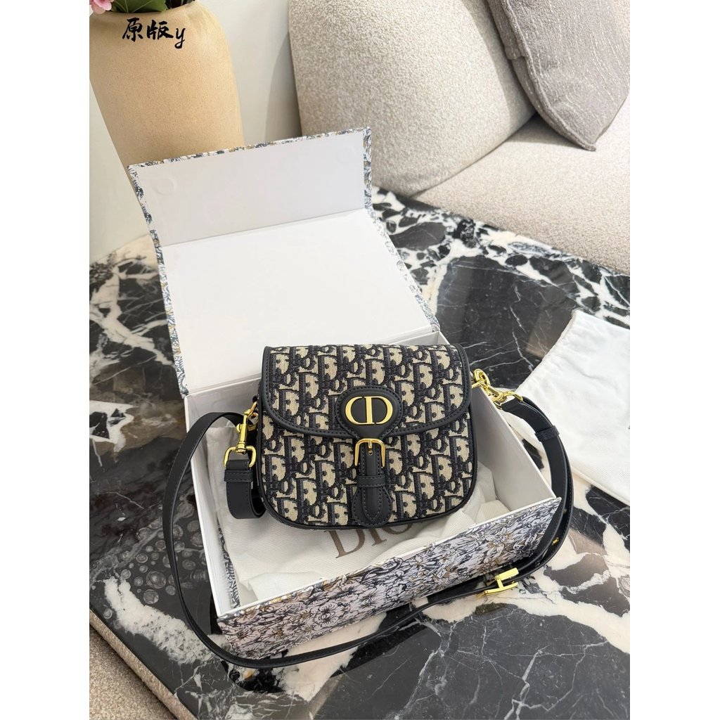 Dior Bobby Oblique Classic กระเป๋าสะพายข้างลายดอกไม้เต็มใบ ขนาดเล็ก