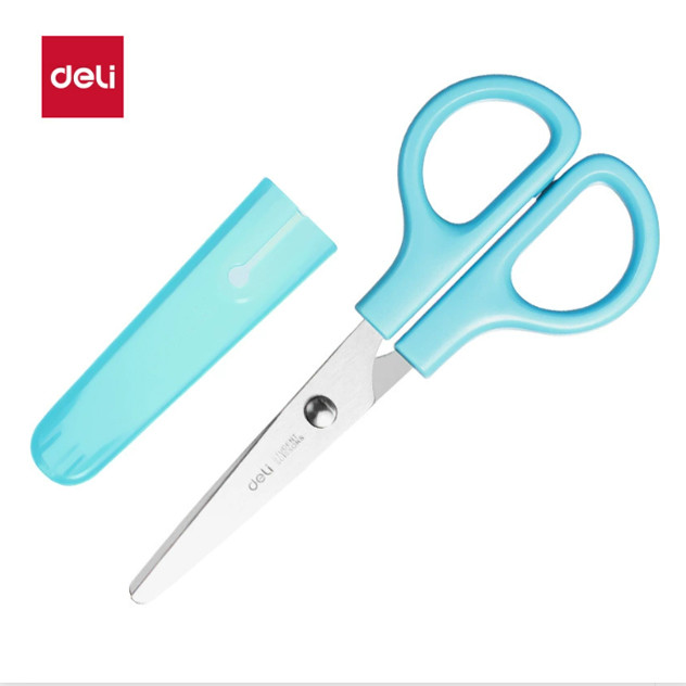 กรรไกรนักเรียน Deli N6021 พร้อมฝาปิด