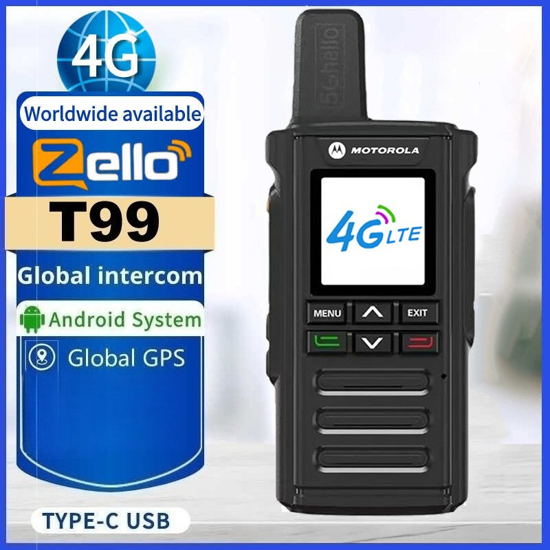 MT T99 Zello Poc เครื่องส่งรับวิทยุไร้สายระดับมืออาชีพ รองรับซิม 4G/3G/2G, Android, Bluetooth, WiFi,