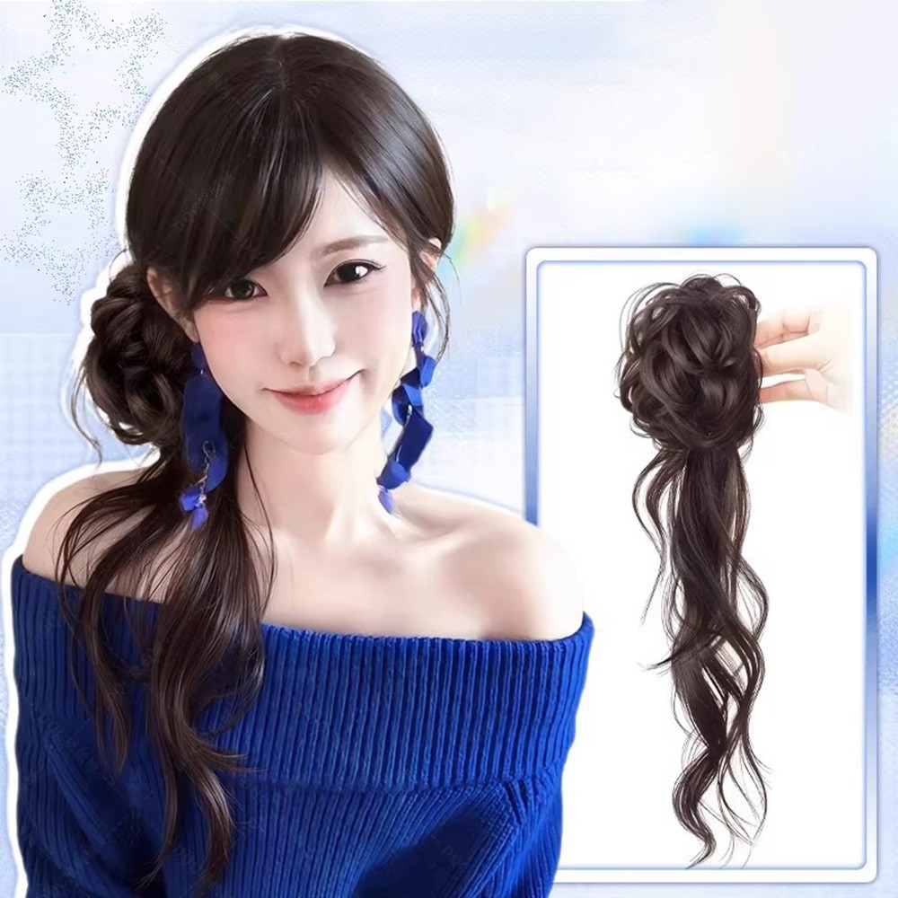 วิกผมทรงมวยผมมังกรพร้อมกิ๊บ สไตล์เรโทรสุดหรู วิกผมทรงมวยผมข้างแบบฟูฟ่อง ทรงมวยผมข้าง