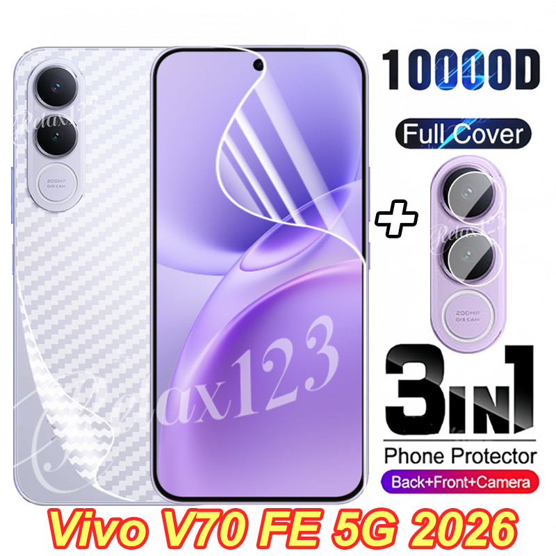 สําหรับVivo V70 FE 5G 3in1 ด้านหน้าด้านหลังเลนส์Hydrogelฟิล์มสําหรับVivo V70 V70 Elite VIVO V70fe V7