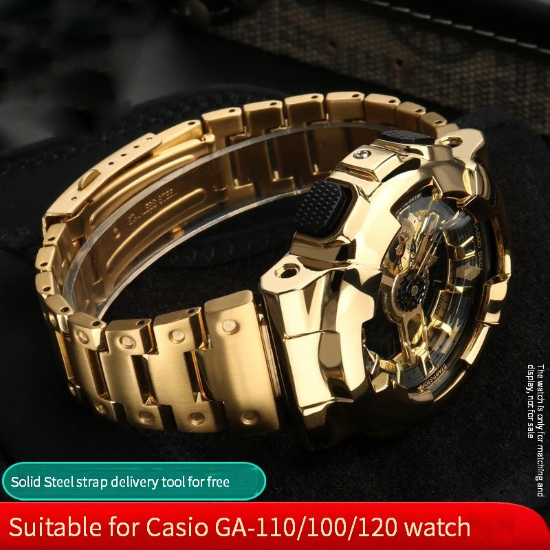 สแตนเลสสําหรับ Casio G-Shock GA-110GB/100/120 Series สายคล้อง Bezel กรอบสายนาฬิกาโลหะเข็มขัดเครื่องม