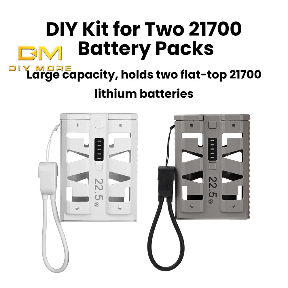 DIYMORE DIY Kit สําหรับ 2x 21700 แบตเตอรี่ One-Click แบตเตอรี่ Swap 22.5W Fast Charging Dual Mode รองรับสําหรับ Low Current