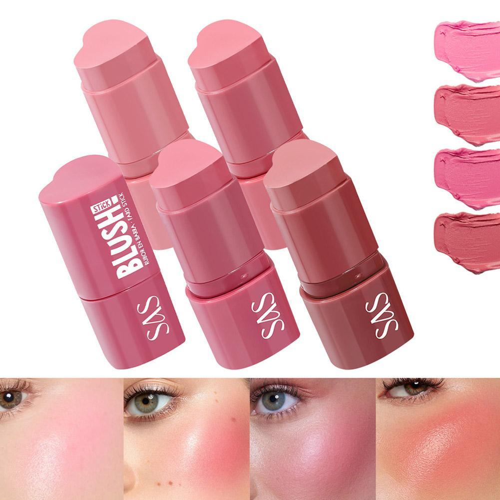 3-in-1 Cheek Blush Stick Lip Tinted Eyes Cheek Lips Cream Moisturizing Blusher Shadow R5v8