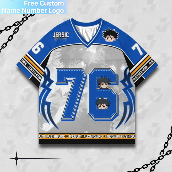 เสื้อแขนสั้นแฟชั่นใหม่ มีลายอนิเมะ Jujutsu Kaisen แบบสวมหัว เหมาะสำหรับทุกเพศ