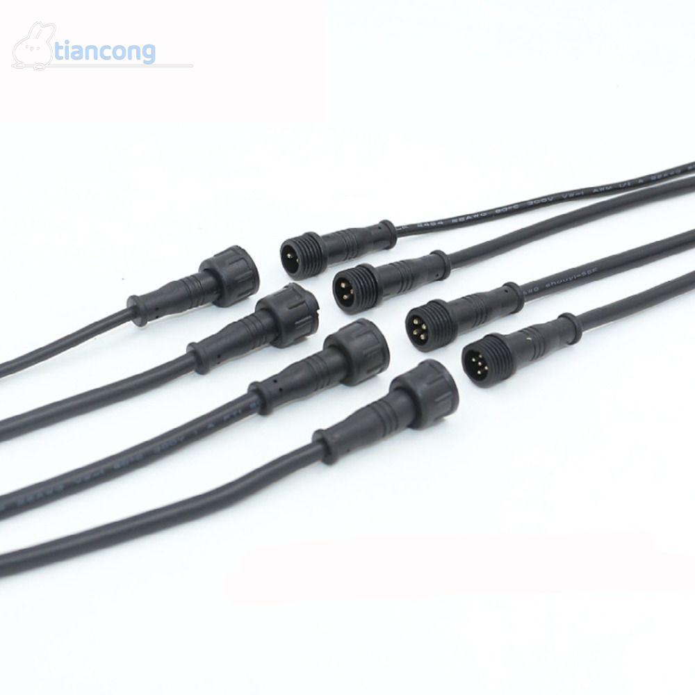 TIANCONG ชายหญิง LED Connector, 20 ซม.สายสีดํา 2Pin 3Pin 4Pin แจ็ค,ไฟ LED Connector IP67 2Pin 3Pin 4