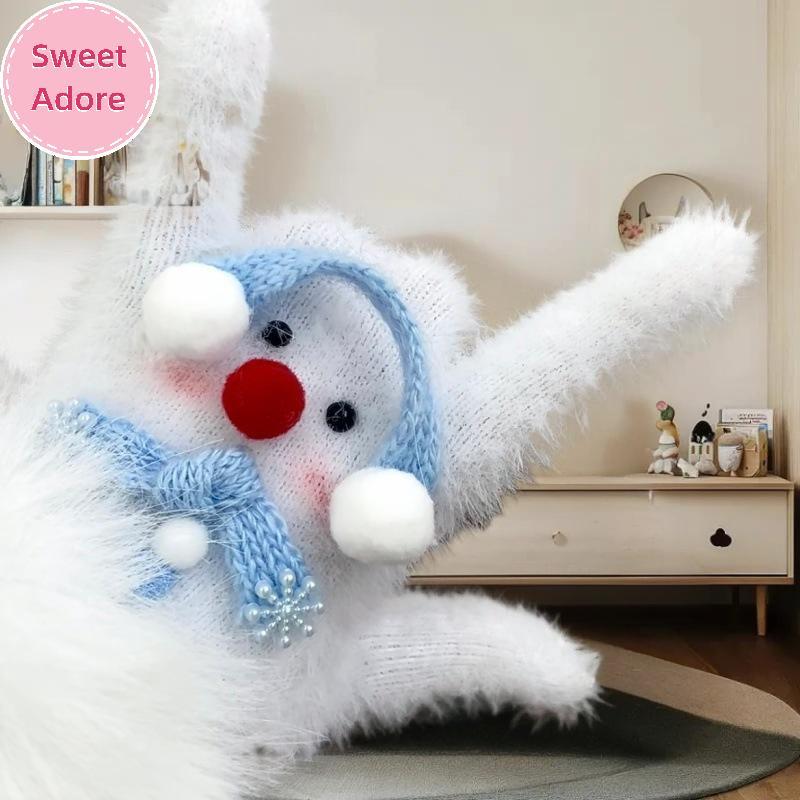 SWT เด็กน่ารักซีลผ้าพันคอ Snowman Plush ถุงมือฤดูหนาวที่อบอุ่นถุงมือเย็นห้านิ้วแฟชั่นอินเทรนด์ถุงมือ