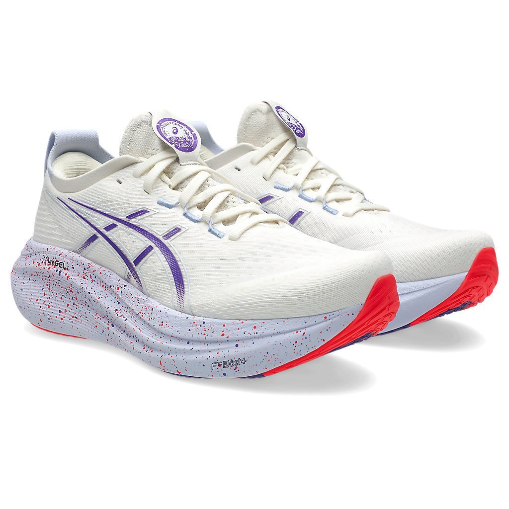 ASICS Gel-Nimbus 27 Tokyo Men Running Shoes In Cream/Edo Purple XDLX
