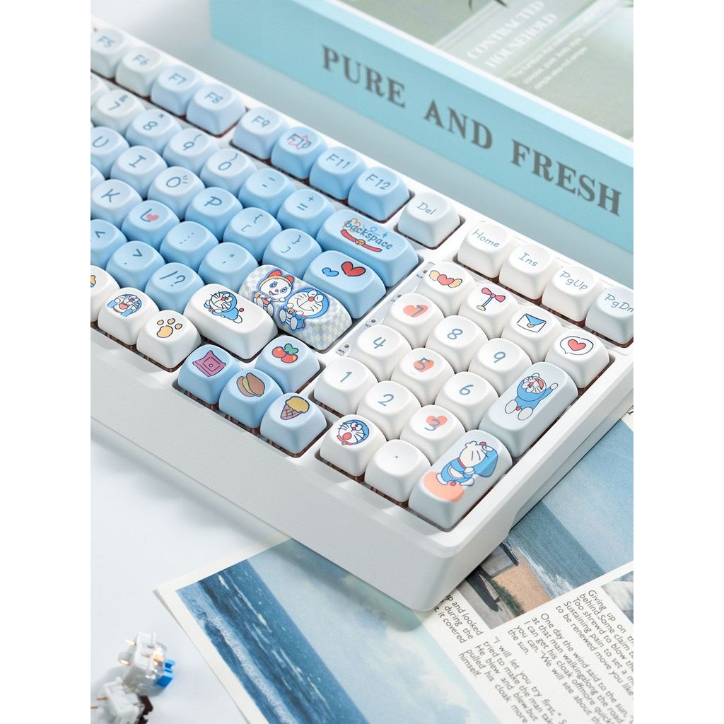 T YG98-Key คีย์บอร์ดแบบมีสายชุดที่กําหนดเองเกมสํานักงานปิดเสียงไพ่นกกระจอกเสียงสาวน่ารัก