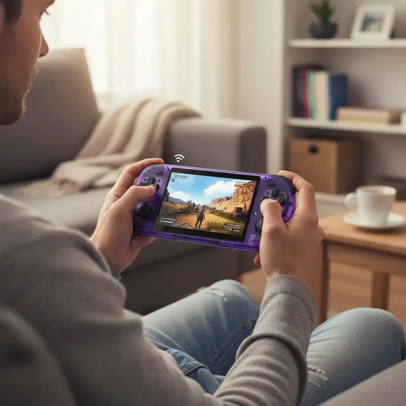 64/128GB สําหรับ R36H PRO MAX คอนโซลเกมพกพาย้อนยุค, ขับเคลื่อนโดย Linux, คุณสมบัติคอนโซลเกมจอแสดงผล 