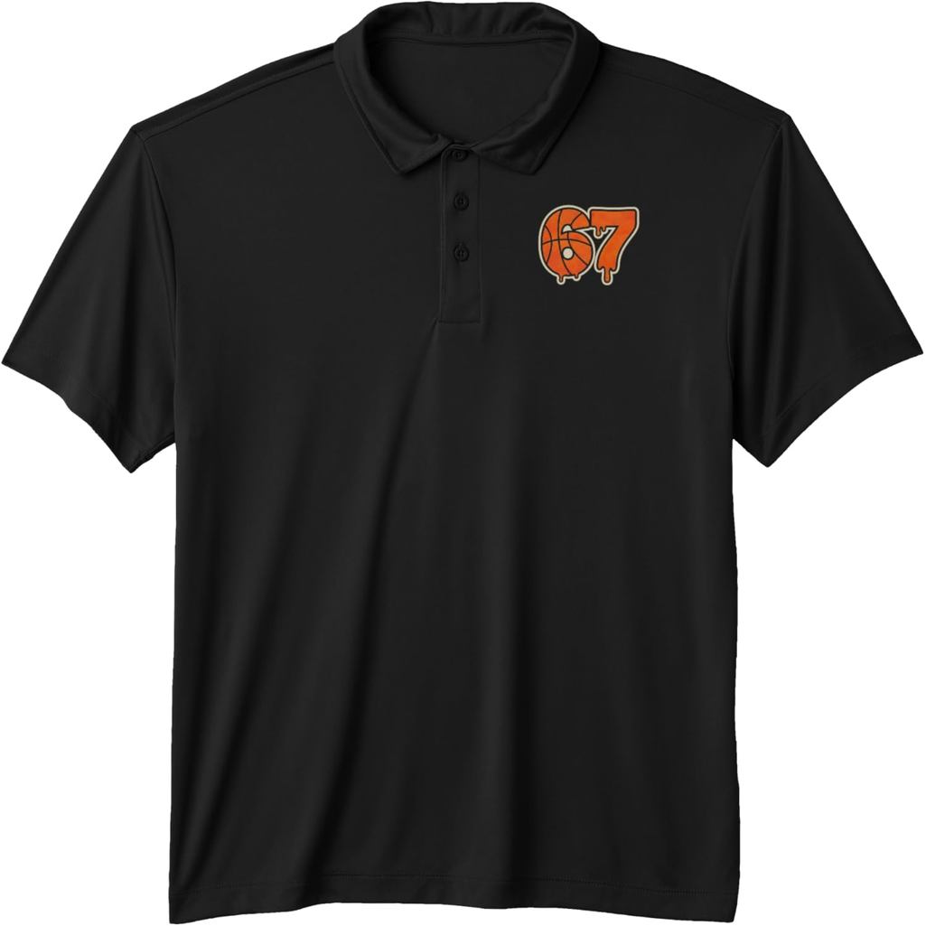 เสื้อโปโล 67 Meme Slang Brainrot Basketball Drip Six Seven Performance