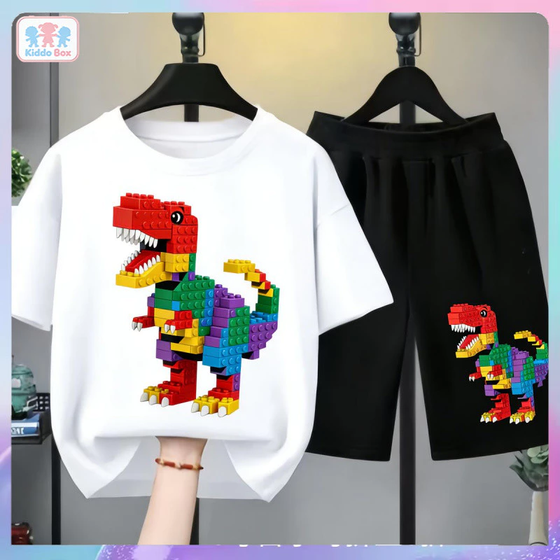 ชุดเสื้อยืดเด็กชายลายไดโนเสาร์ เลโก้ โบราวี่ สีรุ้ง thumbnail 8