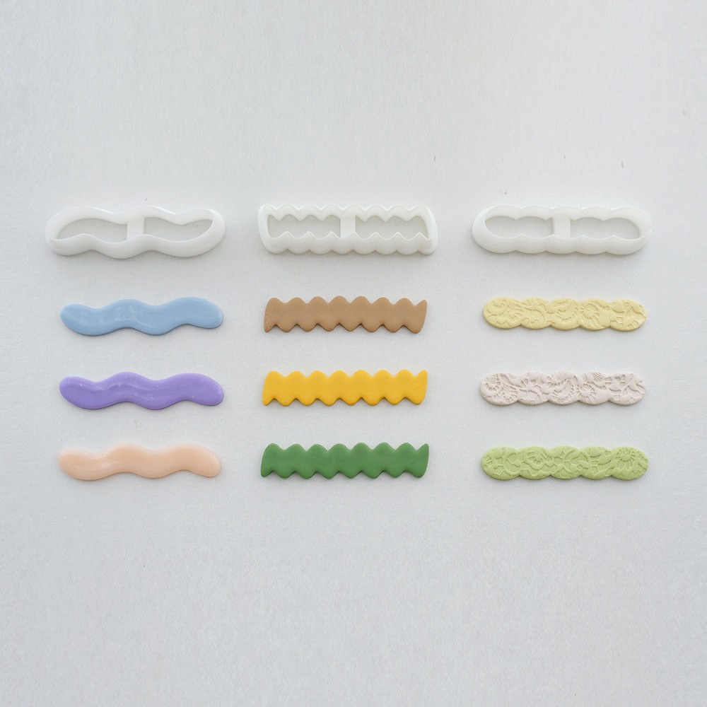 เรขาคณิต Hairpin เครื่องปั้นดินเผานุ่ม Polymer Clay Cutter Wave Shape Lady Headdress ตัดแม่พิมพ์สําหรับ DIY ผมจัดแต่งทรงผมเครื่องมือ