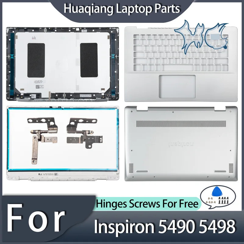กรณีใหม่สําหรับ Inspiron 14 5490 5498 แล็ปท็อปปกหลัง LCD ด้านหน้าบานพับ Palmrest Top Lower ด้านล่างก