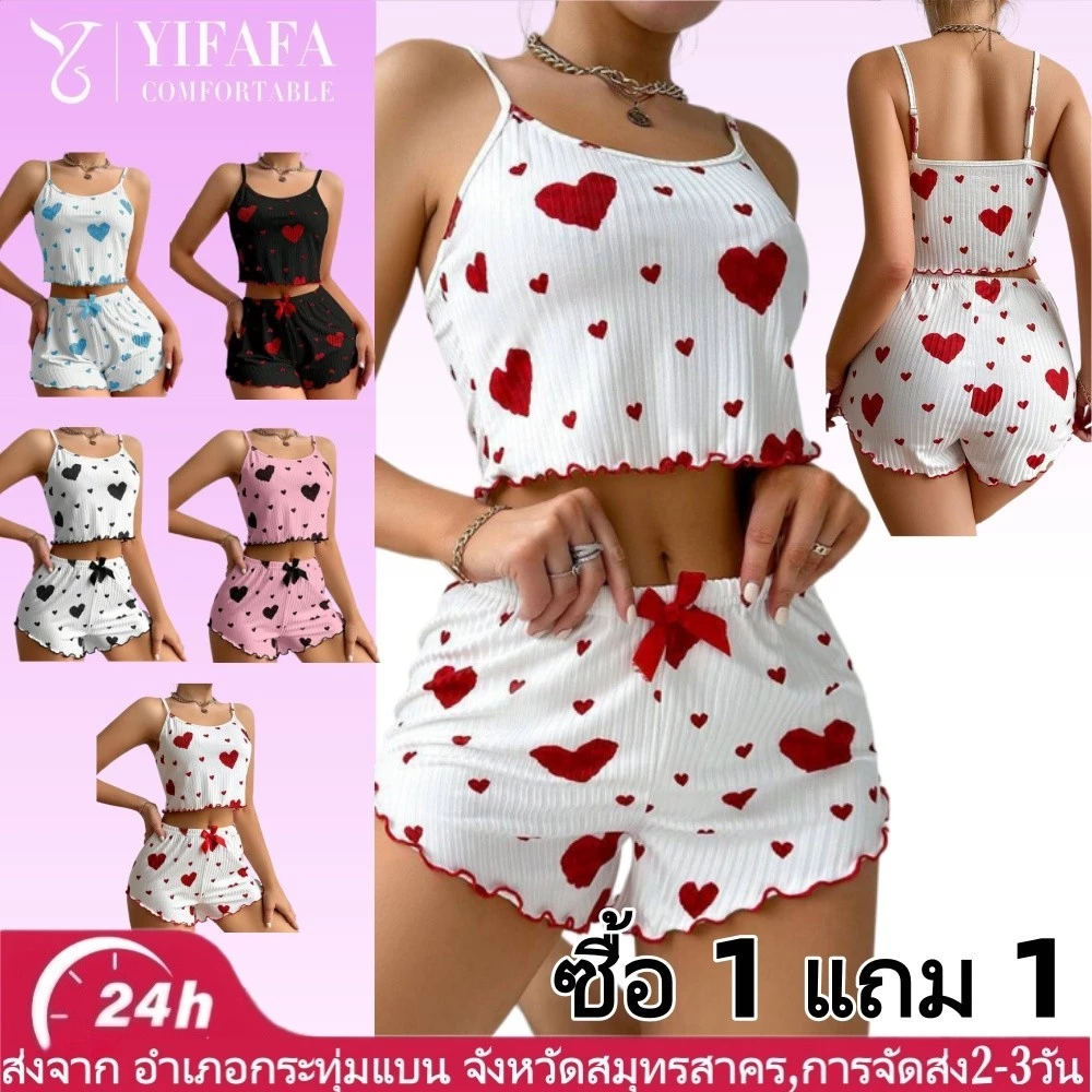 ชุดนอนสตรี เสื้อคลุมพิมพ์ลายหวาน สวมใส่สบาย ระบายอากาศได้ดี [TH Local]