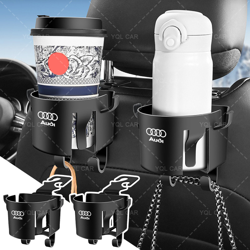 1/2pcs รถถ้วยน้ําตะขอรถ Headrest สําหรับ Audi A3 8P A6 C5 A4 B6 B8 S4 RS4 S5 B9 S3 8V RS3 S6 S8 S2 S