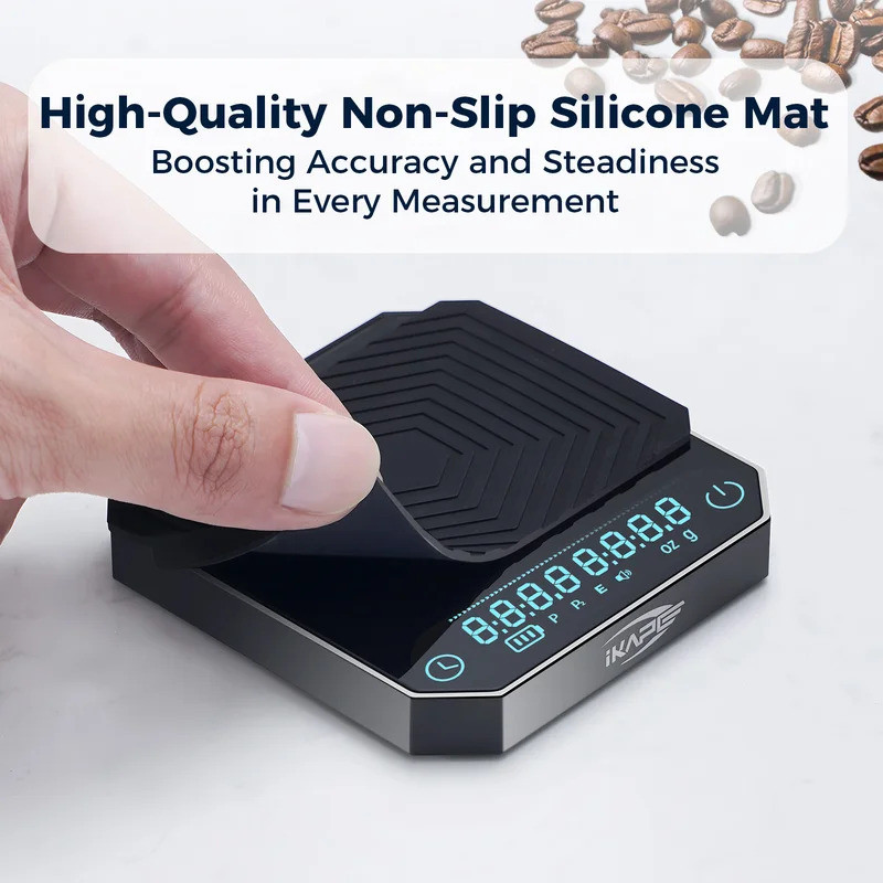 IKAPE Metal Smart Palm Electronic Coffee Scale V3, Digital Mini Coffee Scale with Timer, 2kg/0.1g, P