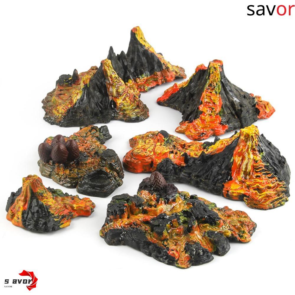 CHROM จําลอง Volcano รุ่น,ที่สมจริง Volcano ของเล่น Mini Volcano ของเล่น,ไดโนเสาร์ Playset ยาง/พลาสต