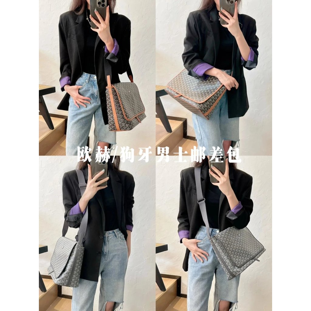 [ดอกไม้คู่ ** รุ่น] goyard goyard 23 สไตล์ใหม่ฟันสุนัขผู้ชายกระเป๋า Messenger กระเป๋าเอกสารไหล่กระเป