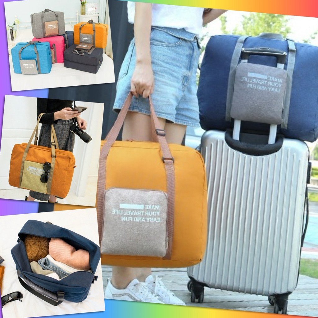 🔺 กระเป๋าเดินทาง พับได้ Travel Bag ขึ้นเครื่องบินได้ Carry On กระเป๋าพับ เก็บของ 🔺