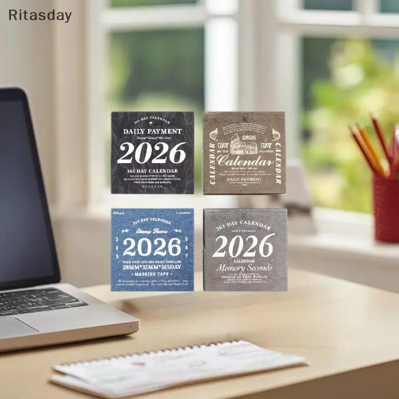 Ritasday Journal GO 365pcs Vintage 365 วันชีวิตประจําวัน Washi เทป Stiers สําหรับ Collage Junk Journ