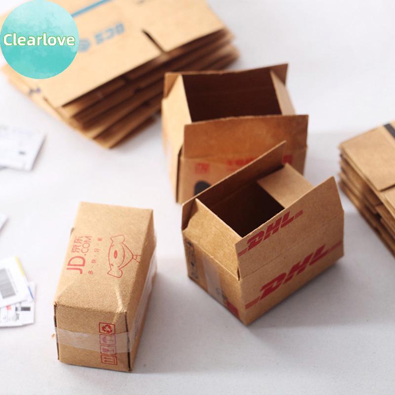 Clearlove 1Set Mini Carton Express Carton 1:12 Dollhouse Miniature Express Box Decor ของเล่น TH