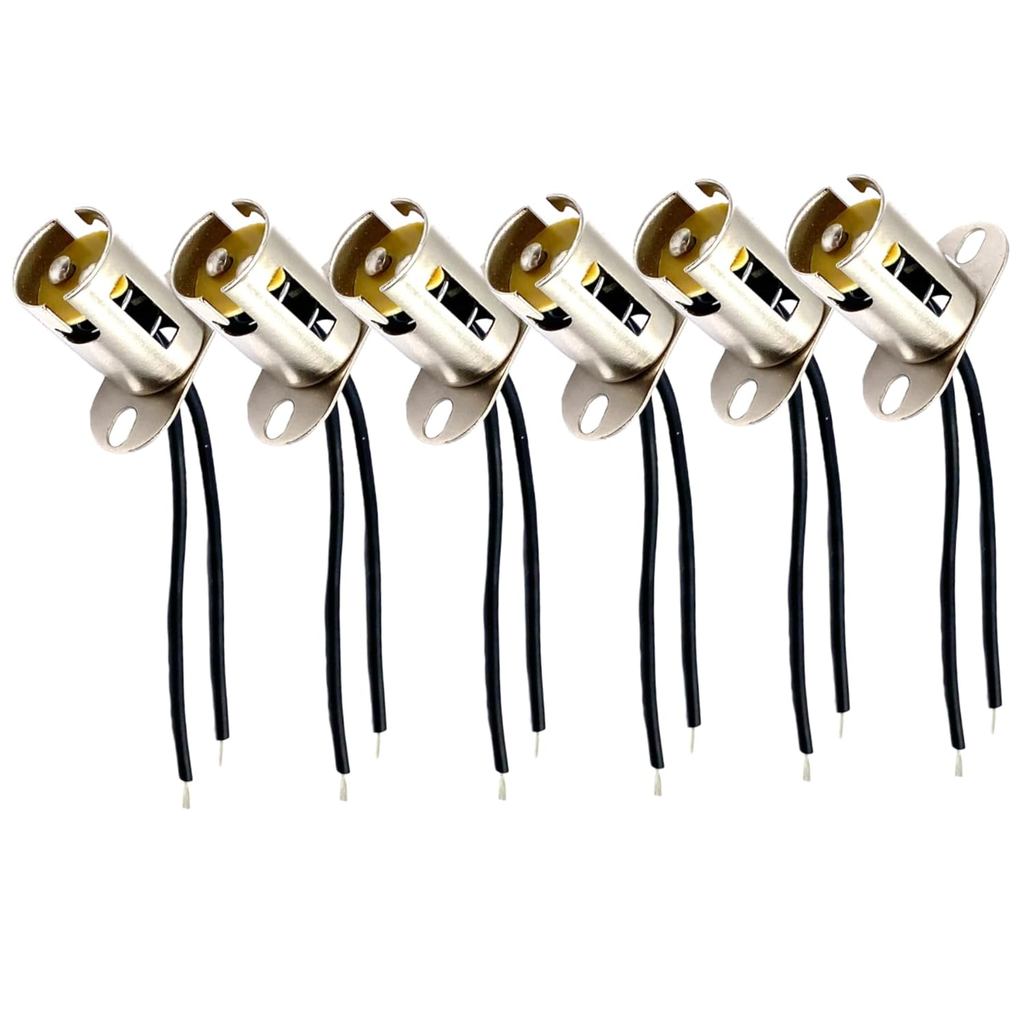 6 ชิ้น 1157 BAY15D หลอดไฟ LED ซ็อกเก็ตผู้ถือ, BAY15D 1157 ยานยนต์โคมไฟสองเสา Pre-Wire ซ็อกเก็ตอะแดปเ