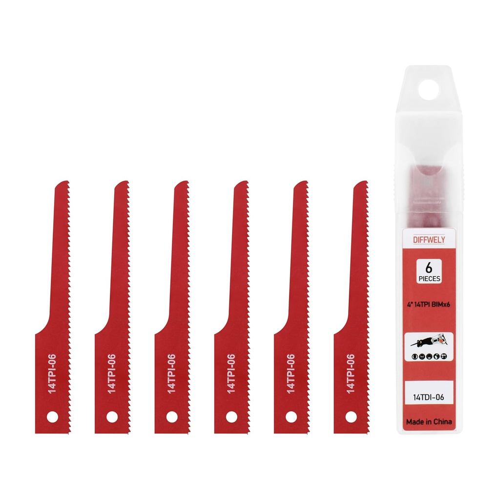 P4EV-6 ใบเลื่อยลูกสูบอากาศ,4 14 TPI 6 ชิ้นพอดีมาตรฐาน 1/2 "Shank Air เลื่อยลูกสูบสําหรับตัดไม้และโลห