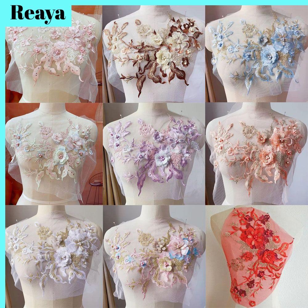 Reaya แพทช์เย็บปักถักร้อยปักเลื่อม, เย็บปักถักร้อยเลื่อม DIY ปักแพทช์ดอกไม้, เย็บปักถักร้อยเย็บบนแพทช์เสื้อผ้า Applique ชุด