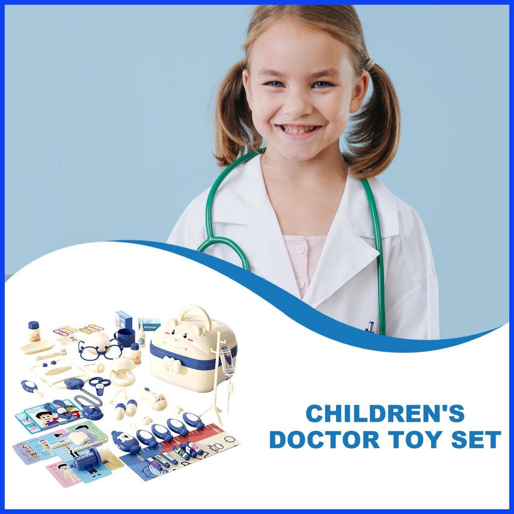 Kids Doctor Play Kit Pretend Doctor ชุดสําหรับเด็กพร้อมกระเป๋าเดินทางออกแบบบทบาทเล่นชุดเด็ก Doctor P