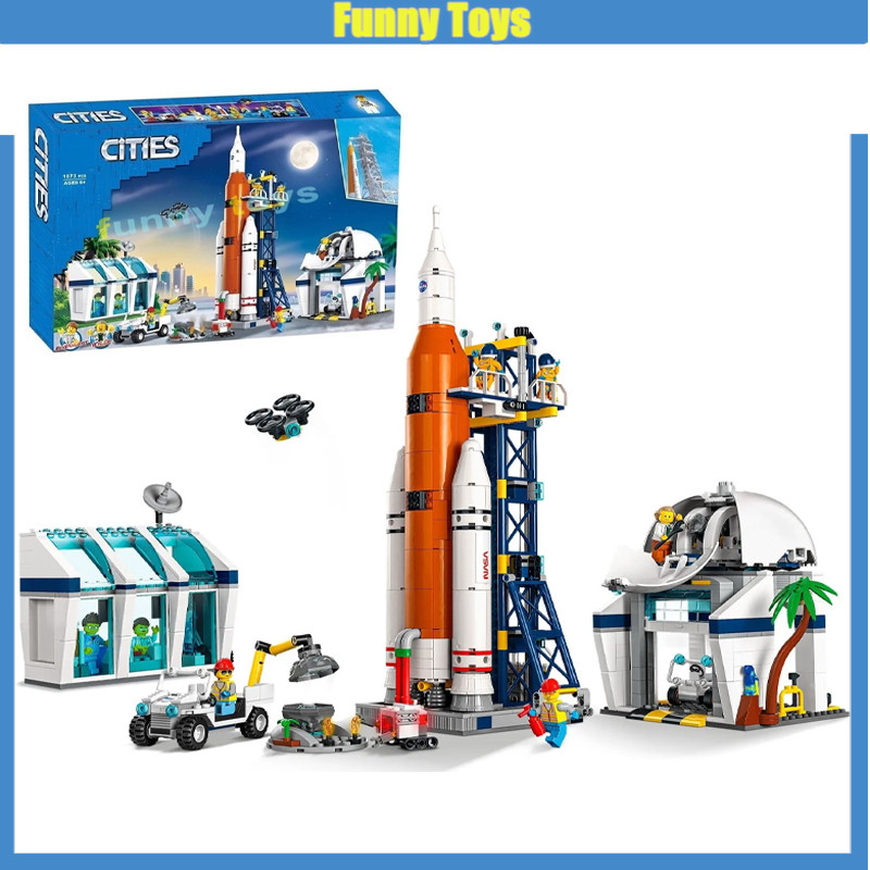 60351,ศูนย์เปิดตัวจรวด,บล็อกตัวต่อ,City Series Science,Space Construction,ของเล่นของขวัญสําหรับเด็ก