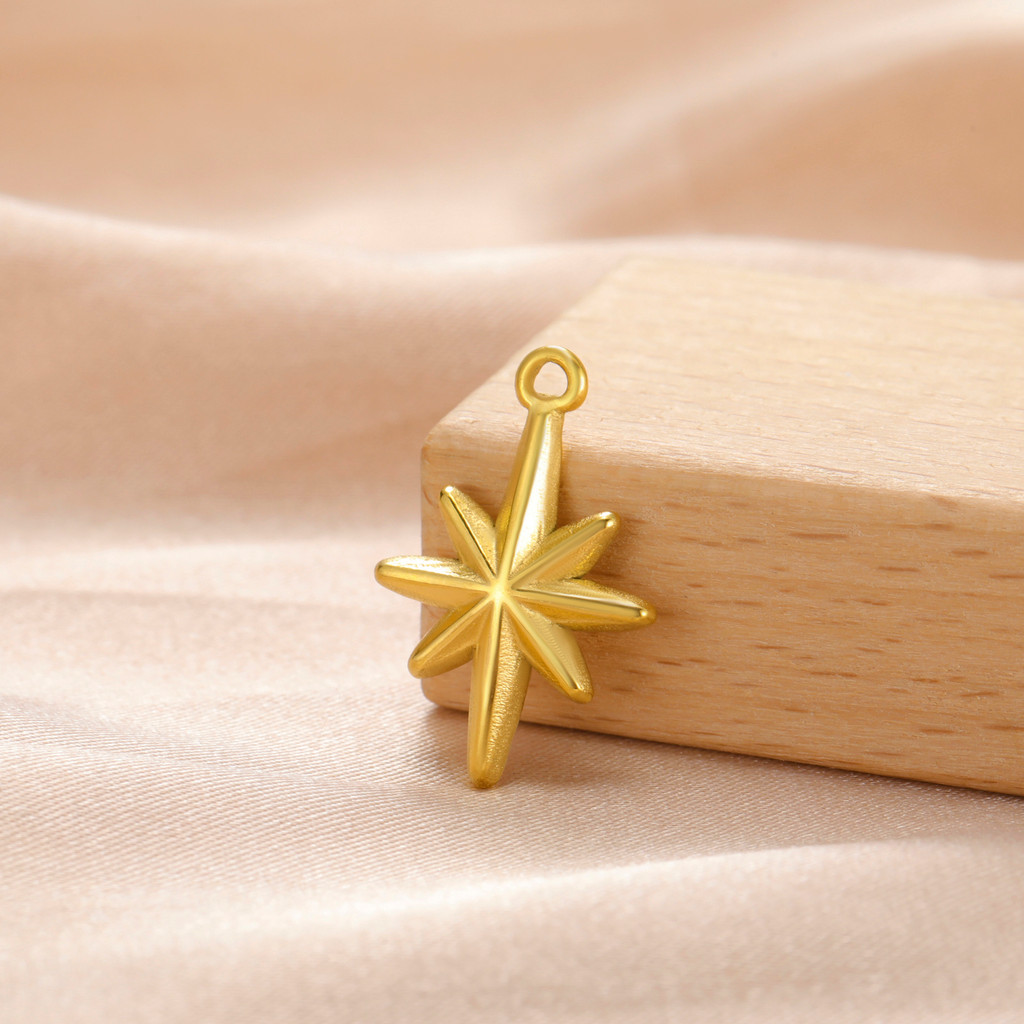 MYSHAPE 5 ชิ้น North Star สแตนเลสจี้ Charms สร้อยคอต่างหูสร้อยข้อมือเครื่องประดับทําอุปกรณ์ DIY หัตถกรรมขายส่ง
