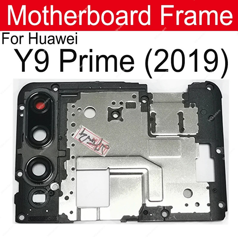 สําหรับ Huawei Y9 Prime 2019 STK-L21 STK-L22 STK-LX3 เมนบอร์ดกรอบอะไหล่ด้านหลังหลักเสาอากาศฝาครอบแผ่