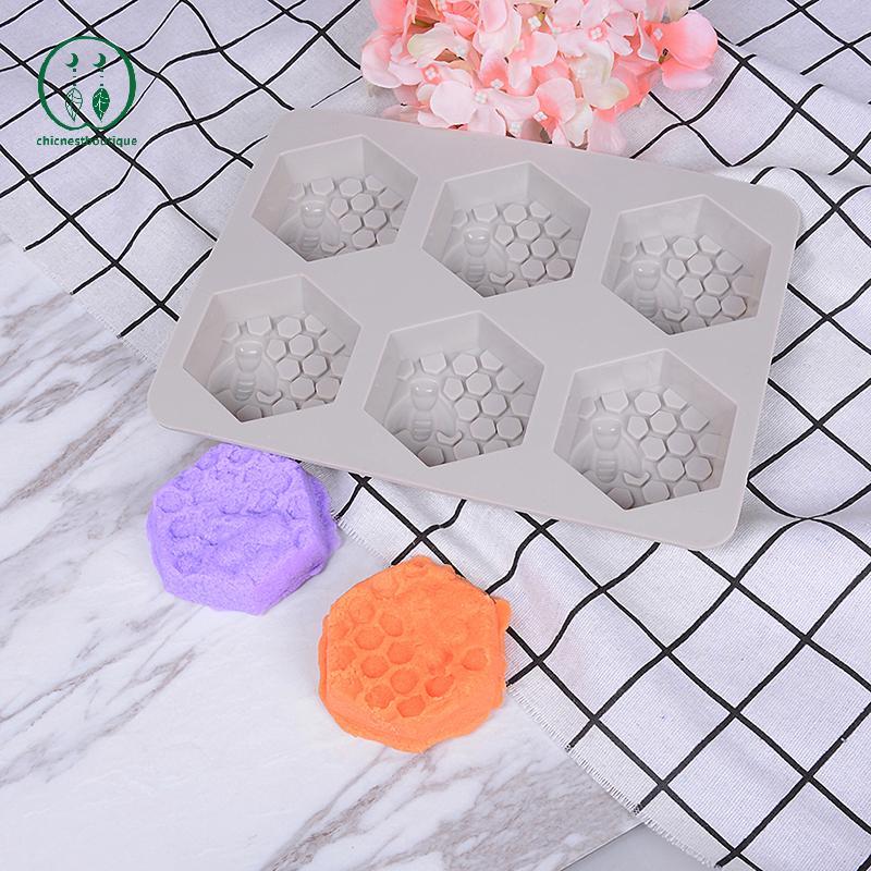 [Chicnest] 1 Pc 6 Cavity Silicone Bee Hive Decor สบู่ทํามือ Mould Resin Mold BU