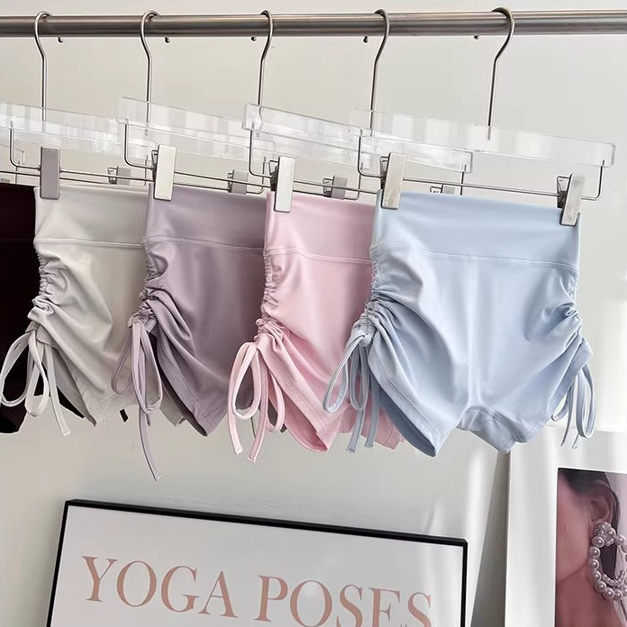 Magieyoga Woman กางเกงกีฬาขาสั้นเอวสูง Drawstring สำหรับโยคะและปั่นจักรยาน