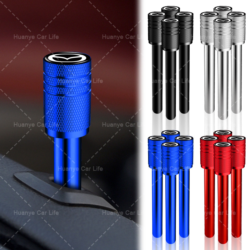 1/4pcs อลูมิเนียมรถประตู Lift Cap รถประตูล็อคความปลอดภัยสําหรับ Mazda 2 3 5 6 2017 CX-4 CX-5 CX-7 CX