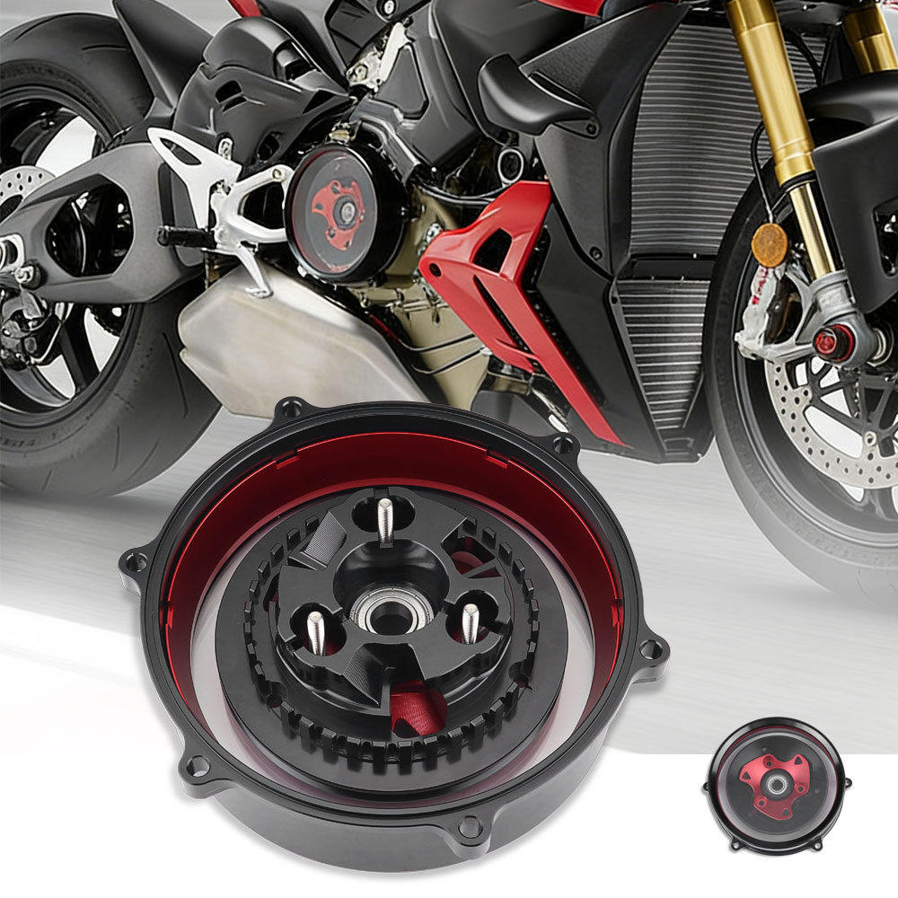A-สำหรับ Ducati PANIGALE V4 (2022-2025), STREETFIGHTER V4 / V4 S (2023-2025) ฝาครอบคลัตช์ใสสำหรับรถม