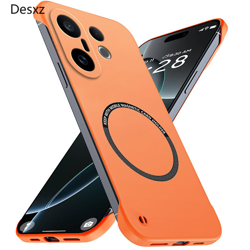 Desxz หรูหราแม่เหล็ก Slim สําหรับ VIVO X200 FE X200FE 5G V2503 เคสโทรศัพท์ไร้กรอบ Matte Anti-Scratch Hard PC ฝาครอบไร้ขอบเกราะกันกระแทก