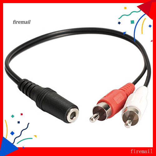 [FM] 35 มม. 1/8 สเตอริโอหญิงถึง 2 ชายอะแดปเตอร์แจ็ค RCA Aux Audio Y Cable Splitter