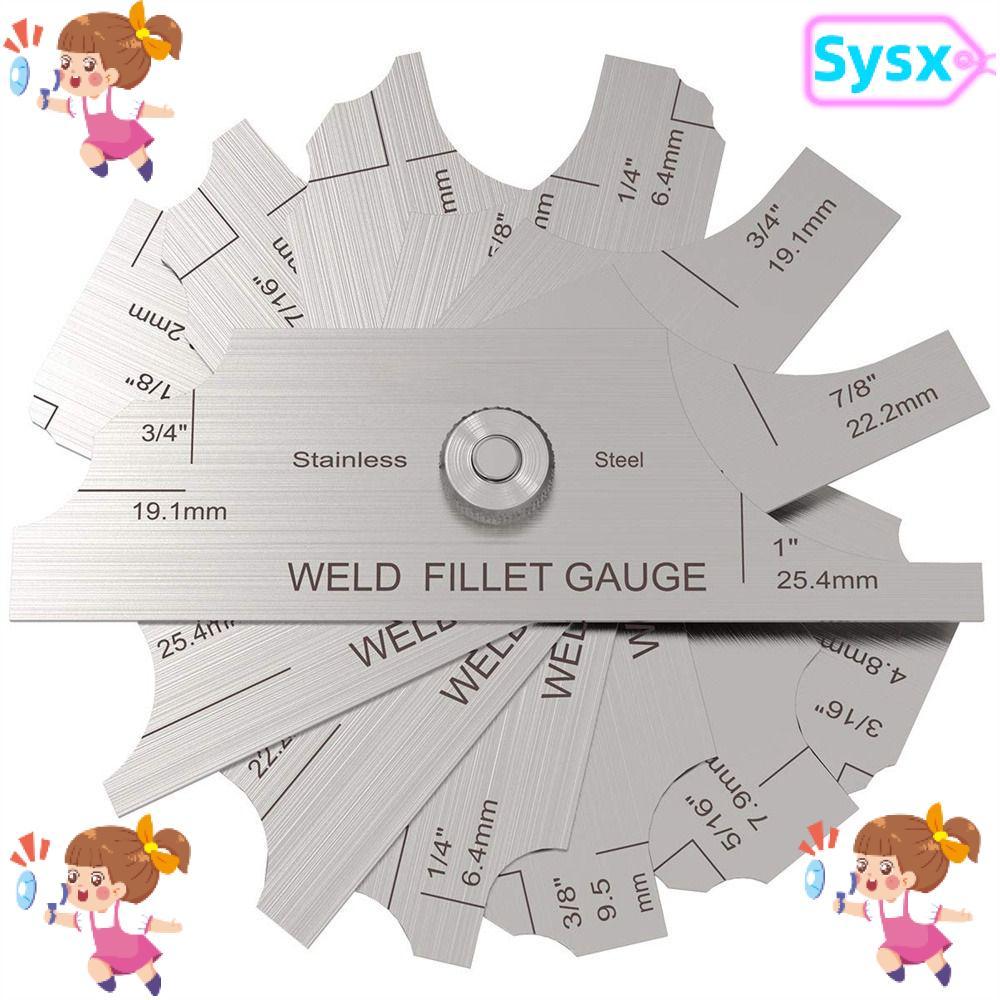 SYSX 7PCS เครื่องเชื่อม, MM & นิ้ว 1/8-1 Fillet Weld Gages ชุด, Ulnar เชื่อมวัด MG-11 โลหะเชื่อมตรวจ