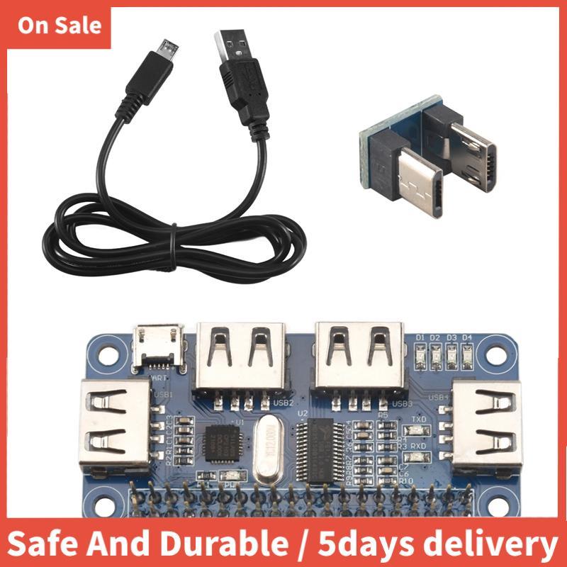 4 พอร์ต USB HUB HAT สําหรับ 3 / 2 / Zero W บอร์ดขยาย USB ถึง UART สําหรับ Serial Debacation ใช้งานร่