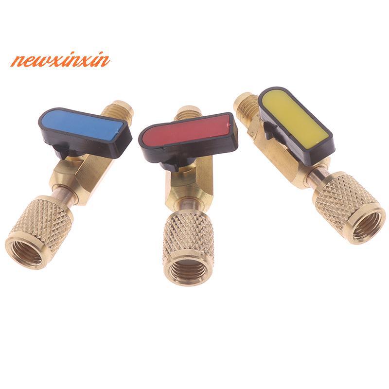[NT-t] 1/4 "ชายถึง 1/4" หญิง SAE บอลวาล์วตรง AC ชาร์จสําหรับ R22 สารทําความเย็น [ใหม่]