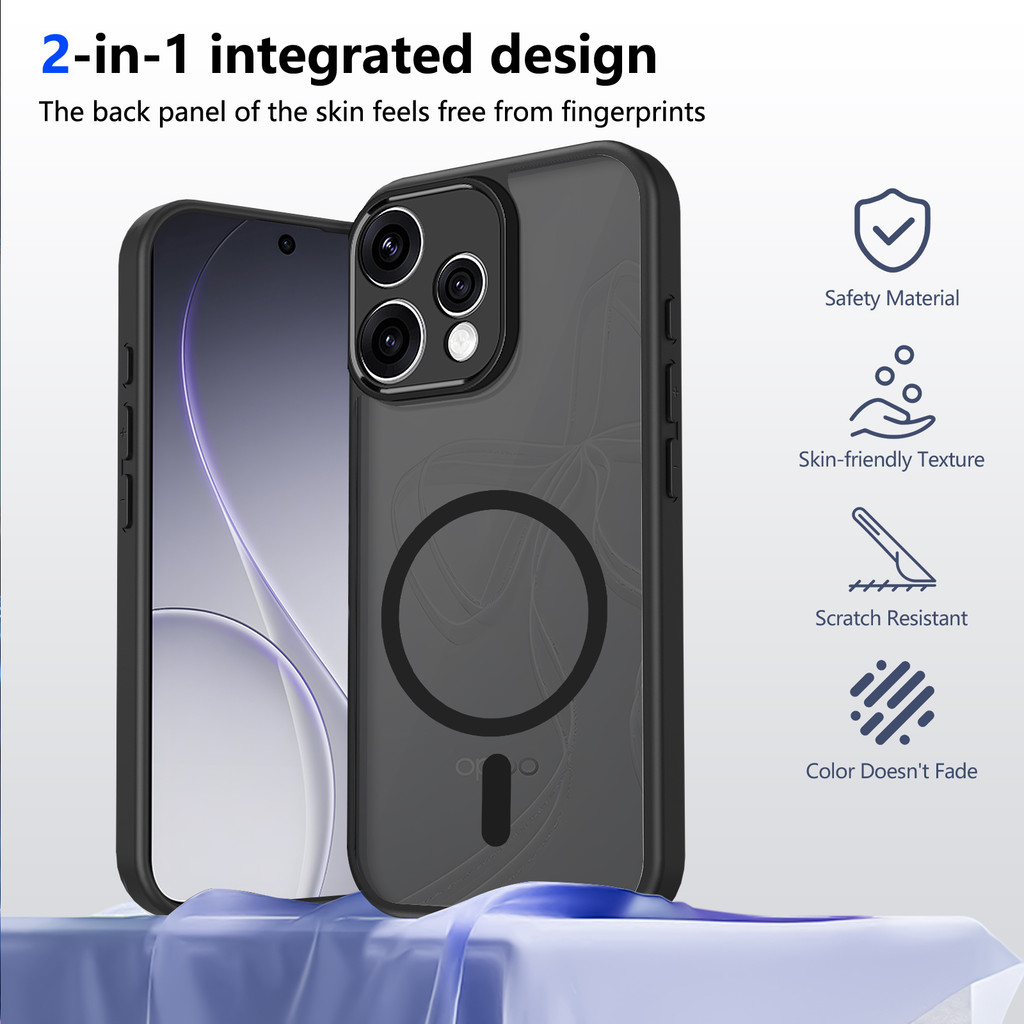 เคสโทรศัพท์สําหรับ OPPO RENO15 Pro Max/RENO 15 Pro Mini/RENO 15F/15FS แม่เหล็กไร้สายชาร์จ TPU กรอบพลาสติก Matte ฝาหลัง
