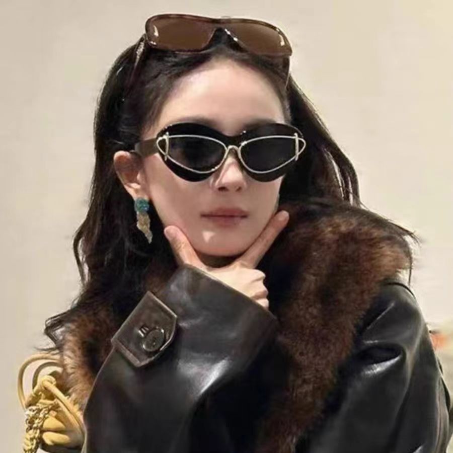 แว่นกันแดด Yang Mi หรูหรา แว่นกันแดดปาร์ตี้ แว่นกันแดด