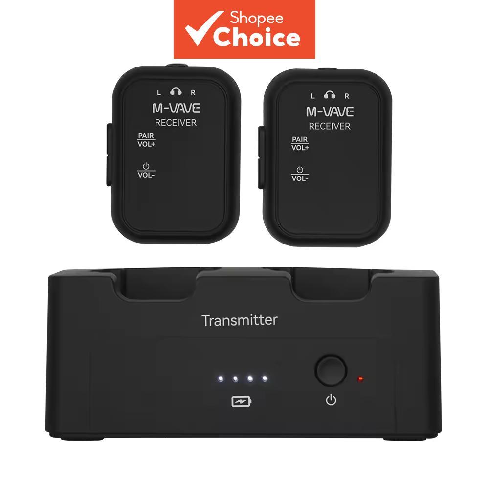 ระบบส่งสัญญาณเสียงไร้สาย M-VAVE WP-12 One to Two 24bit/48kHz พร้อมกล่องชาร์จ