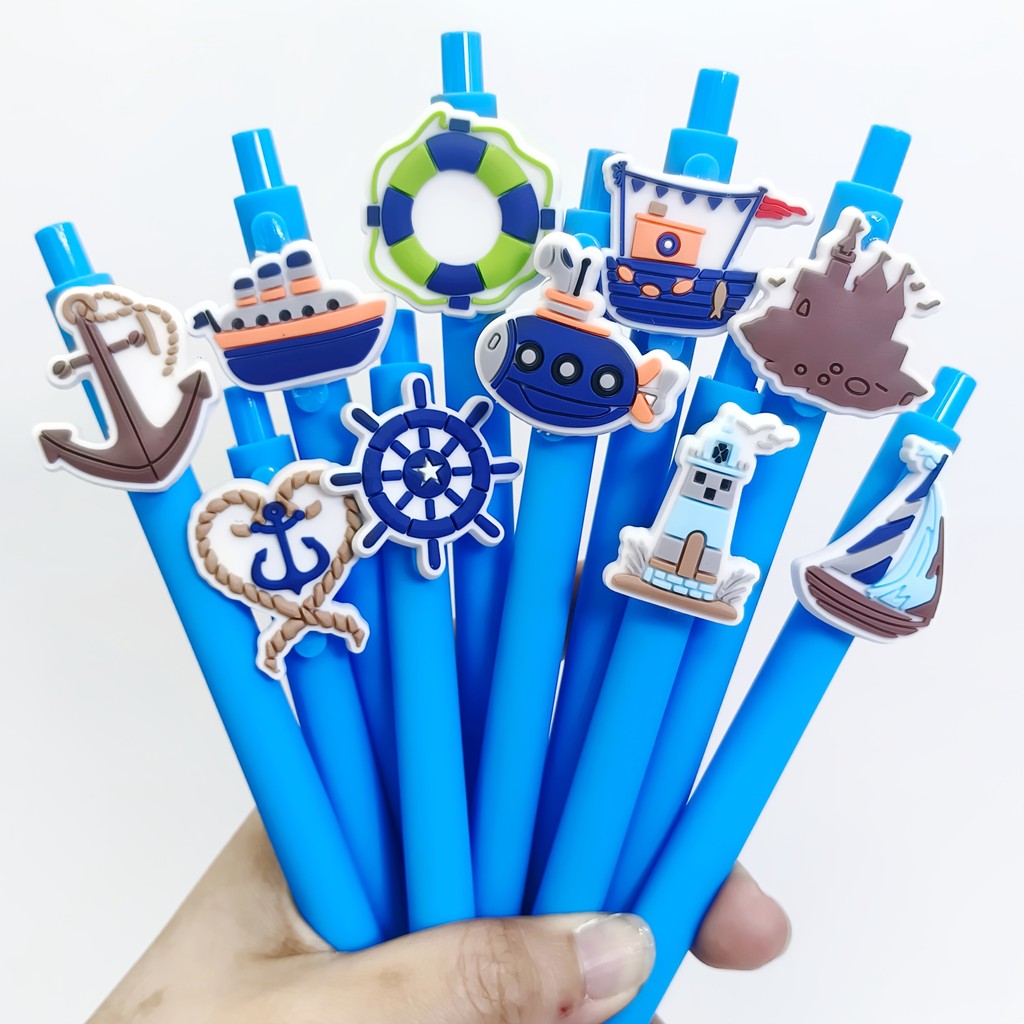 ปากกาแพทช์ Ocean Navy Series 5 ชิ้น, ปากกาแพทช์ Blue Ocean Ship Series, รูปแบบสุ่ม