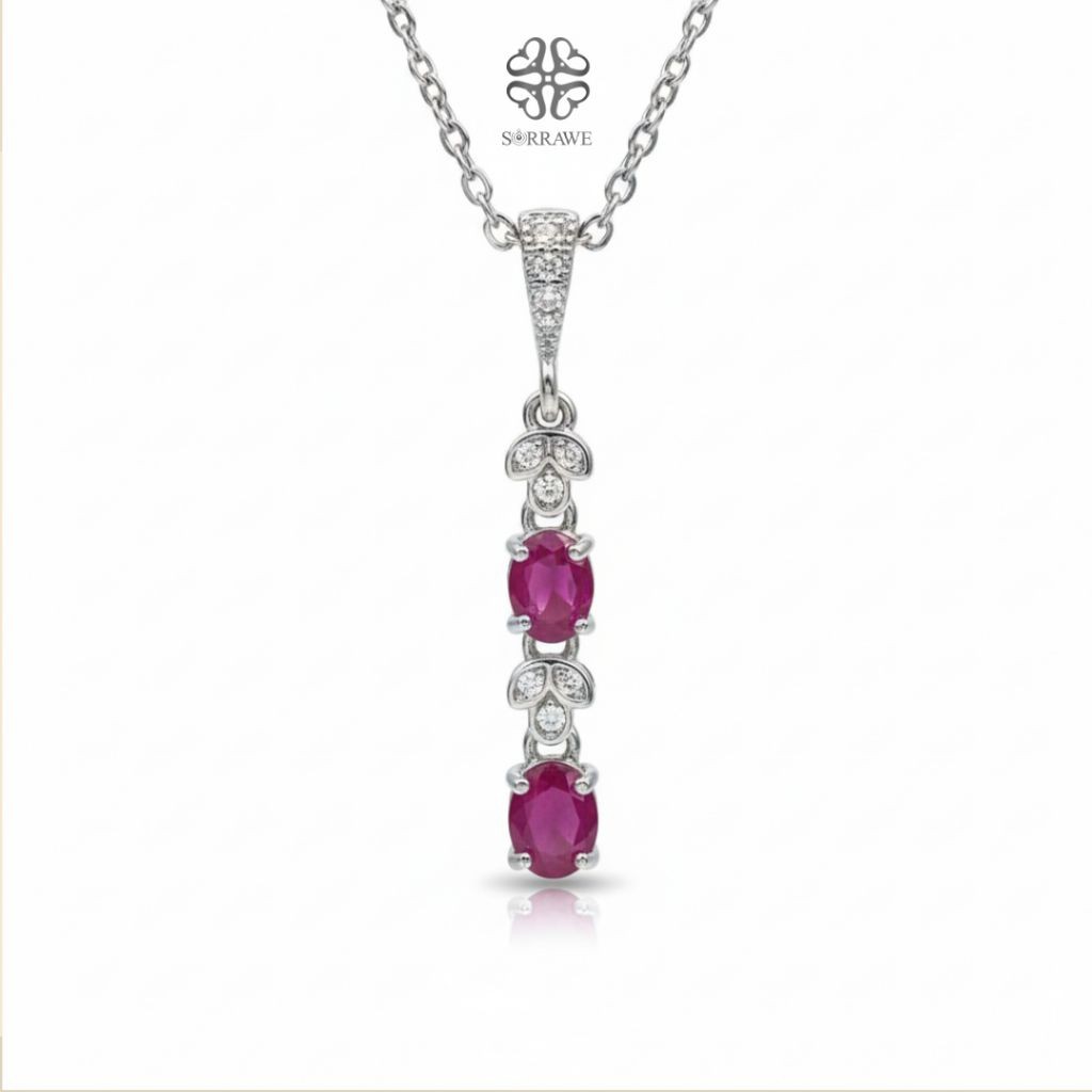 sorrawe สร้อยคอทับทิม จี้ทับทิม ruby (s154)