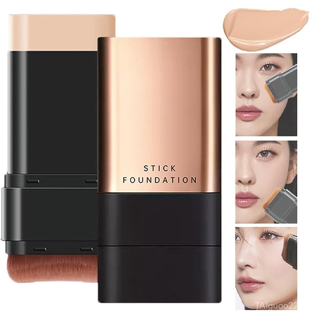 2 In 1- Luxury Anti-Wrinkle Foundation Stick, Korea Flawless Eraser Foundation Stick With Brush, Con